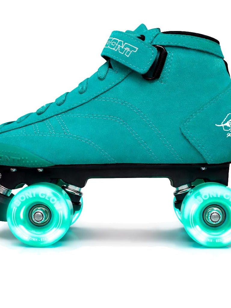Bont Skates - Prostar Soft Teal Suede Professional Roller Skates With Glow 7.5